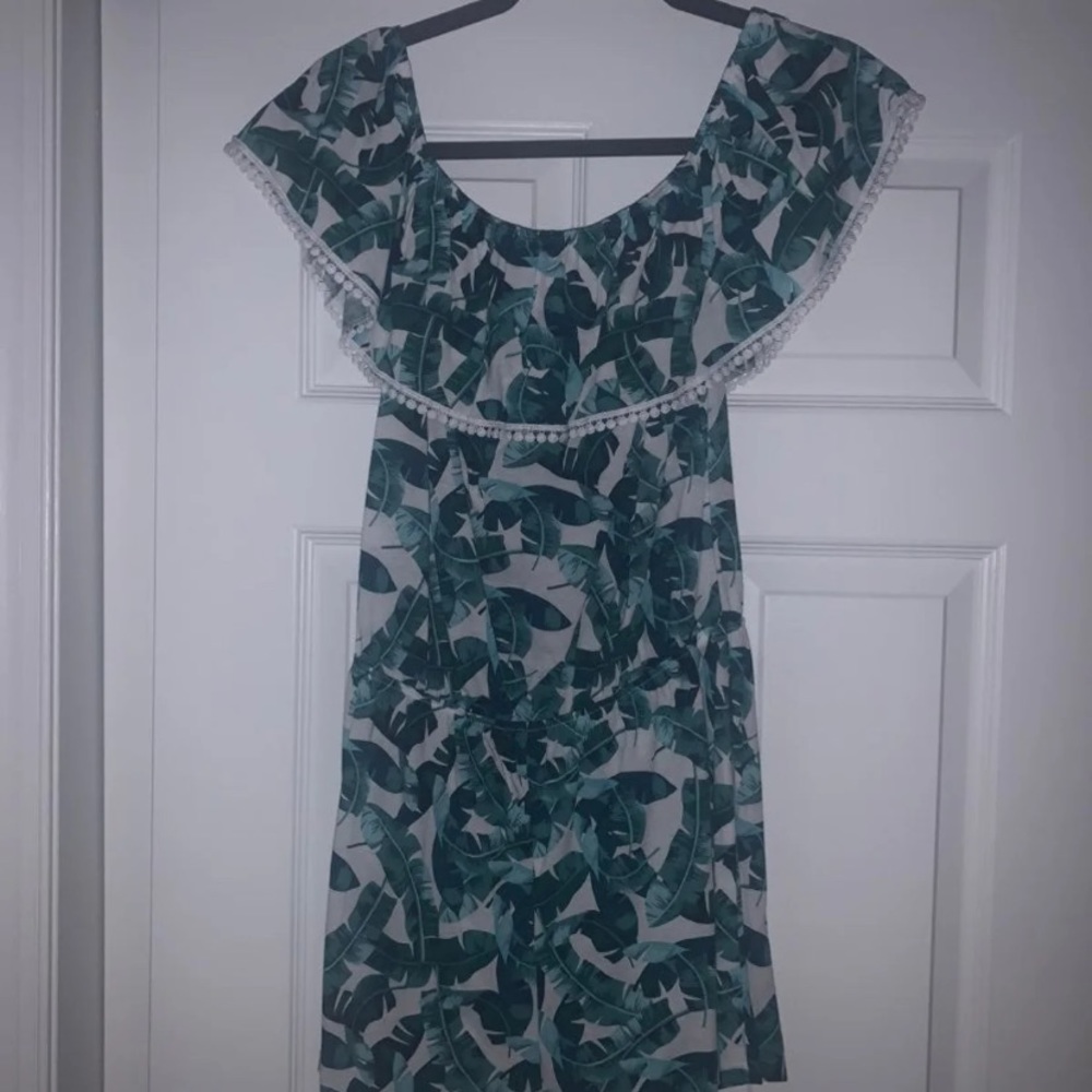 Leaf Print Romper